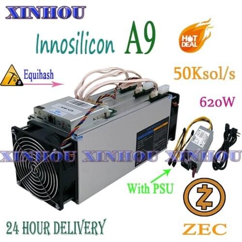 Used Asic Miner Innosilicon A9 ZMaster 50k sol/s With 750w PSU Equihash Zcash ZEC ZCL BTG mining Better Than Antminer Z9 Z9 mini