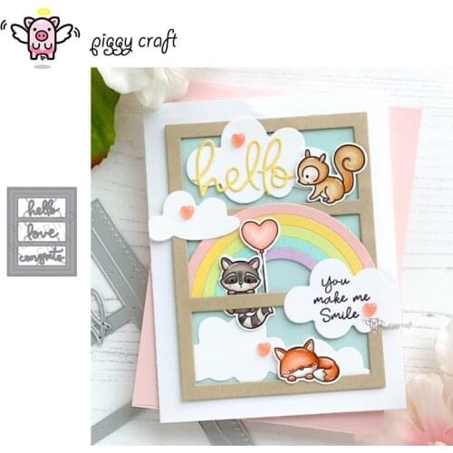 Piggy Craft metal cutting dies cut die mold Letter photo frame Scrapbook paper craft knife mould blade punch stencils dies