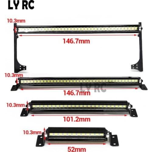 Metal Roof Spotlight LED Light Bar Lamp for 1/10 TRAXXAS TRX4 Axial SCX10 Wrangler Cherokee 90046 RC Car Accessories
