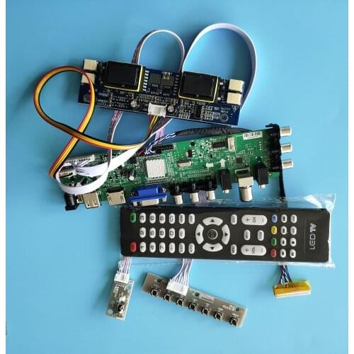 Kit for M201EW02 V1/M201EW02 V9 30pin AV TV USB Digital LCD Panel HDMI VGA Controller board 4 CCFL remote DVB-T 1680X1050 20.1"