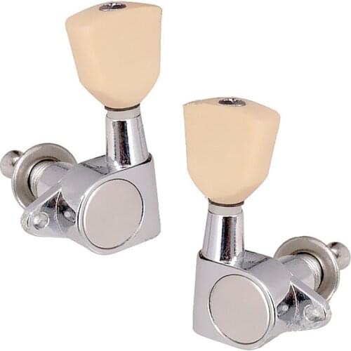 QHX A Set Lvory yellow Trapezoid Button Sealed Gear String Tuners Tuning Pegs keys Machine Heads for Guitar accessories parts