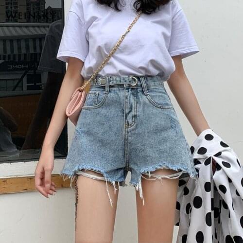 New Women Fashion Denim Shorts Summer Casual Style Stretch Jeans