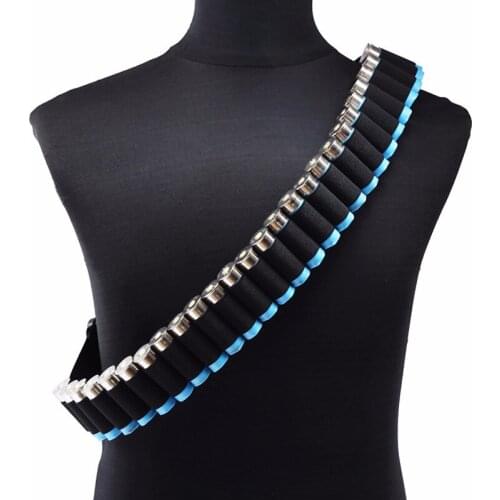 Outdoor Airsoft Hunting Tactical 27 Shotgun Shell Bandolier Belt 12 GA Gauge Ammo Holder Military Shotgun Cartridge Belt CS Gear