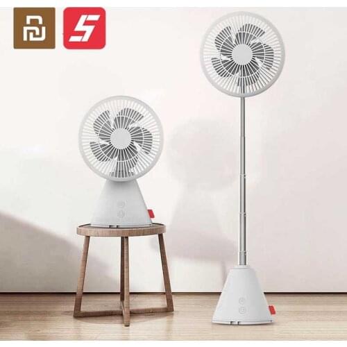 Youpin FIVE Portable Telescopic Standing Floor Fan Automatic Head Shaking Wireless USB Rechargeable Electric Fan For Home Office