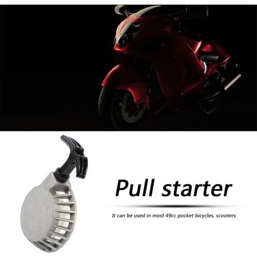 Pull Start Recoil Starter Motorcycle Accessories for 49cc Pocket Quad Bike Minimoto ATV UTV Mini Metal Recoil Starter
