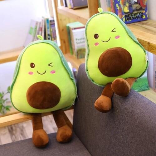 30-85CM Cute 3D Avocado Stuffed Plush Toys Cartoon Fruit Pillow Sofa Cushion Soft Baby Doll Kids Girls Christmas Birthday Gifts