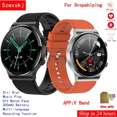 New G51 Smart Watch Men Bluetooth Call 4G Memory Music Play Connect TWS Earphone Fitness Tracker VS E13 MT3 Women GT2 Smartwatch