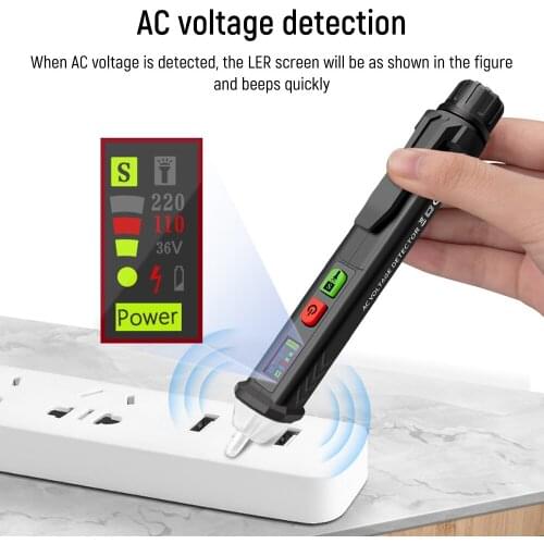 ANENG VD401A AC/DC Voltage Test Pencil Meter Non-contact Voltage Detector 12-1000V Current Electric Sensor Test Pen
