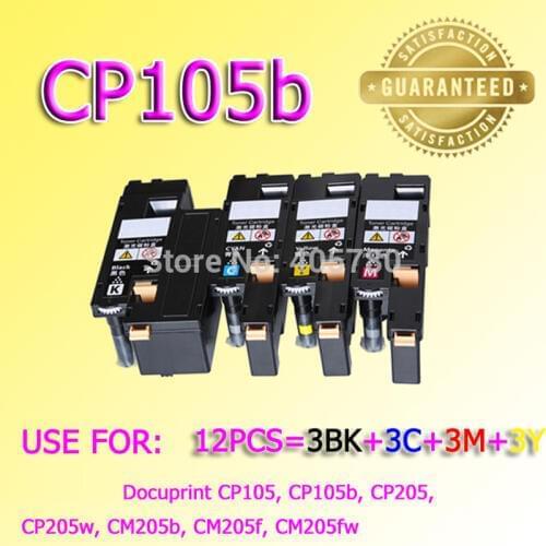 Wholesale 12pcs excellent toners CP105 CP105B TONER compatible for xerox CM205B cm205f cp215w cm215fw CM215B