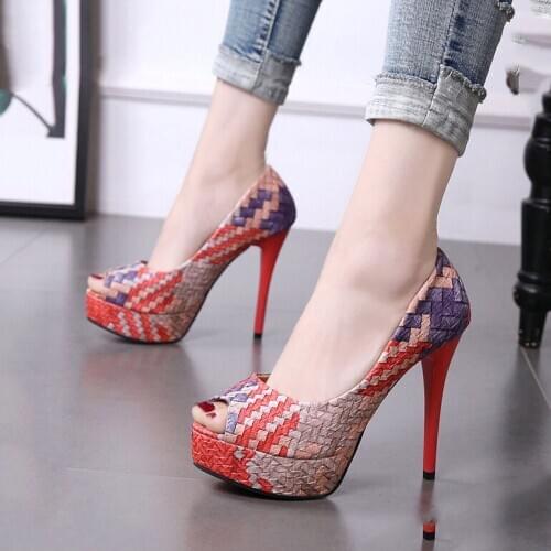 High Heels Platform Heels Shoes Woman Peep Toe Pumps Women Shoes Wedding Shoes Bridal Heels Ladies shoes talon femme 2021