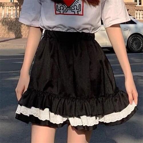 Y2K High-waisted Skirt For Women Pleated Summer Jk Harajuku Mini Fairy Grunge Kawaii School Uniform A-line Korean Fashion Black