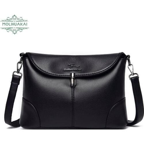 2021 Ladies PU Leather Flap Crossbody Bag High Quality Shoulder Bags Simple Special Lock Design Female Travel Sac A Main Elegant