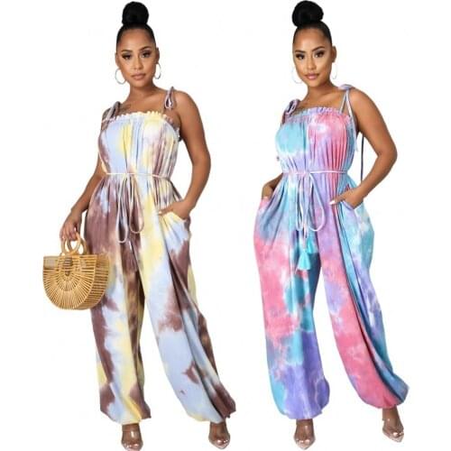 Womens Suspender Jumpsuit 2021 Summer New Style African Wide-leg Pants Fashion Printing Loose Strapless Casual African Jumpsuit