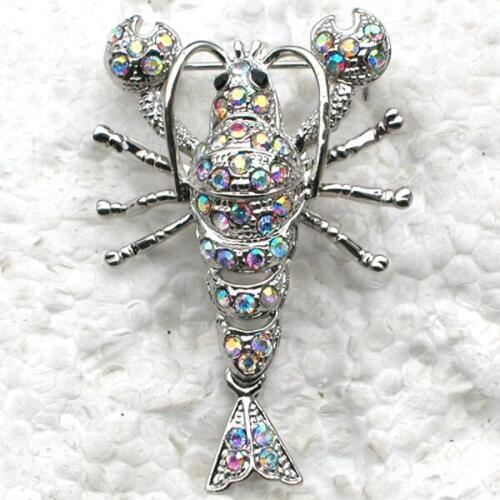 12pcs/lot Wholesale Fashion Brooch Rhinestone Lobster Pin brooches Jewelry Gift C101788
