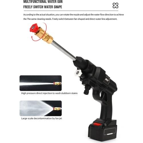 12V/24V 160/200W Cordless High Pressure Car Washer Gun Handheld Auto Spray Powerful Car Washer Garden Water Jet 5600mAh Battery