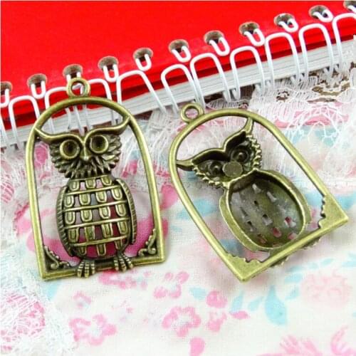 15pcs Charms Owl 45.8*29MM Antique Making Pendant fit,Vintage Bronze color,DIY Handmade Jewelry
