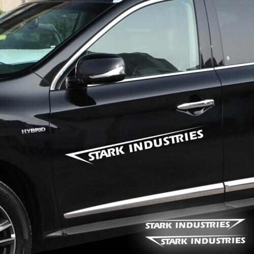 2pcs Car Sticker 10*70cm Stark Industries Car Body Stripes Stickers Vinyl Decal for Hyundai Tucson Solaris I30 Creta Car Stying