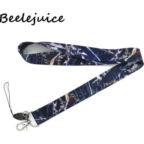 24pcs Black marble pattern grain Neck Lanyard keychain Phone Strap ID Badge Holder Rope Key Chain Keyring cosplay Accessory gift