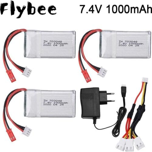 For MJXRC X600 7.4v 1000mah Lipo Battery with charger set For MJXRC X600 U829A U829X X600 F46 X601H JXD391 FT007 RC Toy Battery