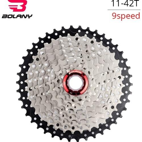 BOLANY Bike Freewheel 9 Velocidad 11-42T Mountain Bicycle Parts 9 Speed Cassette MTB Freewheel