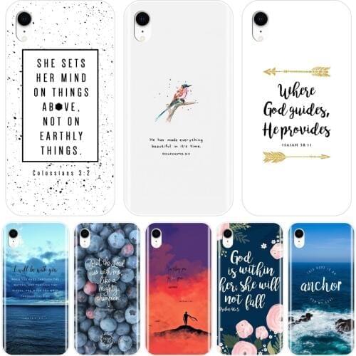 Bible Verse Quotes Text Back Cover For iPhone 6 S 6S 7 8 X XR XS Max Soft Phone Case Silicone For Apple iPhone 6 S 6S 7 8 Plus