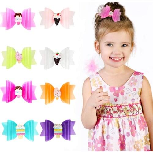 CN 3Inch Waterproof Princess Hairgrips Jelly Bows Hair Bows Hairpins Summer Bows Hair Clips Swimming Bows Hair Accessories