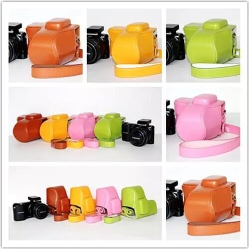 Colourful PU Camera Leather Bag Case For Samsung NX1100 NX2000 Digital SLR Camera Protector Cover