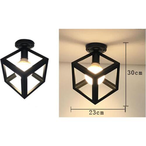 HobbyLane Retro Square Shape Iron Art Hallway Porch Balcony Fitting Room Ceiling Light