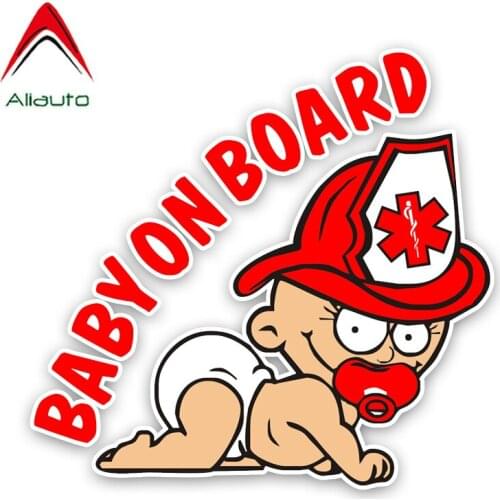 Aliauto Interesting Warning Sign Car Sticker Lovely Red Baby In CarOn Colored PVC Reflective Anti-UV Decal Decoration,13cm*13cm