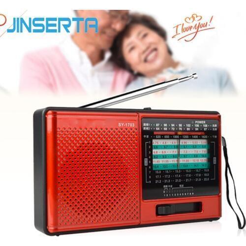 JINSERTA Full Band Radio FM Stereo/AM/SW DSP World Band Receiver with Rechargeable Battery Headphone Jack