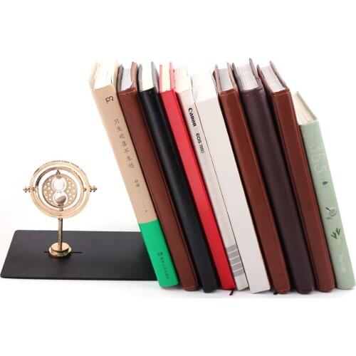 Classic Hermione Granger Time Turner Bookends Vintage Hourglass Bookshelf Bookcase Metal Desktop Book Holder Gift