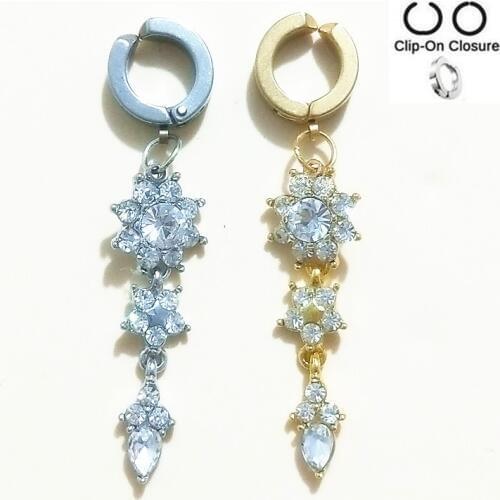 Fake Belly Button Rings 316l Steel Body Jewelry Belly Piercing Rings Sexy Crystal flower Fake Navel Piercing Ombligo