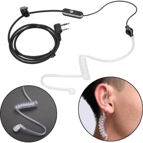 MeterMall Ptt Bluetooth Earphone 2 Pin Air Tube Earpiece PTT MIC Covert Acoustic Tube Earphone for Baofeng Retevis Radios L3FE