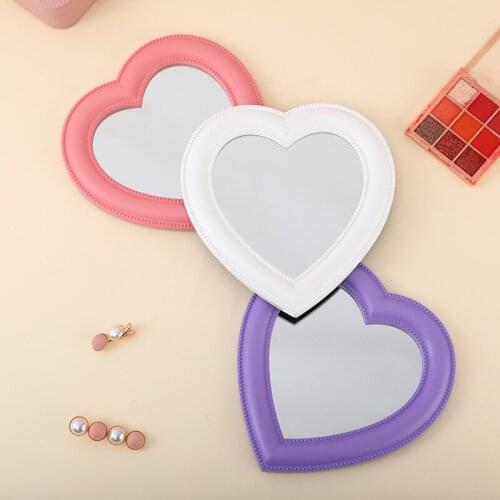 Cute Mirror Web Celebrity Cosmetic Mirror Decorative Mirror Girl Heart Student Dormitory Mirror Portable Home Small Compact