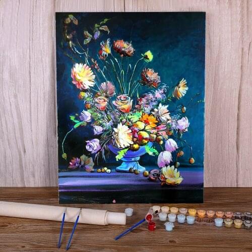 Landscape Flowers DIY Painting By Numbers Complete Kit Acrylic Paints 40*50 Canvas Painting Home Decoration For Handicraft