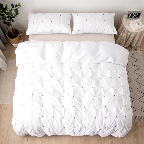 Duvet Cover Set With Pillowcases Home Textile Bed Comforter Cover Luxury Bedding Set Bedclothes King Queen Twin Size White Black