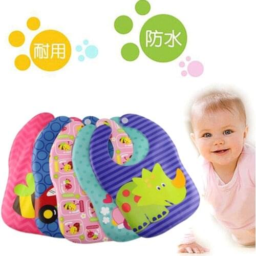 EVA New Baby Bib Adjustable Animal Picture Waterproof Saliva Dripping Bibs Soft Saliva Towel Drop shipping Boy girl