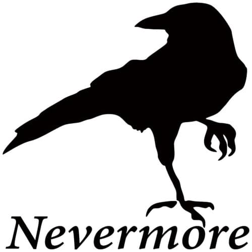 New Hot Sale Car Stying The Raven "nevermore" Vinyl Decal Car Window Bumper Sticker Edgar Allan Poe Bird Jdm