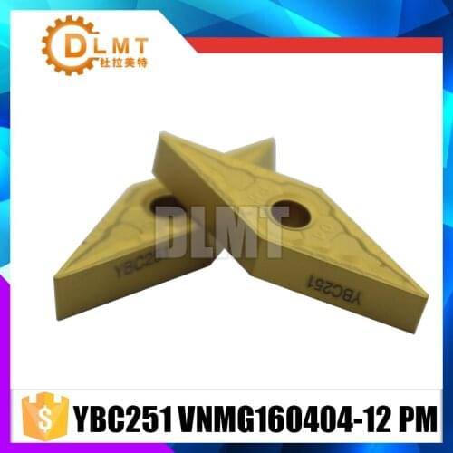 10PC/SET YBC251 VNMG160404 PM VNMG160412 PM CNC Carbide blade Processing: steel Turning Tips Tungsten Carbide Inserts