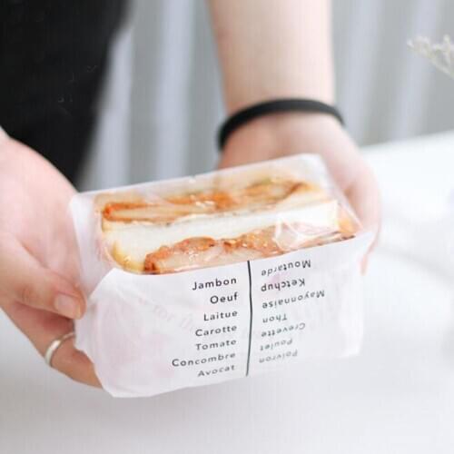 50pcs Plastic Food Packaging Bag Sandwiches Bread Candy Cake Packaging Breakfast Takeaway Wrapping Supplies