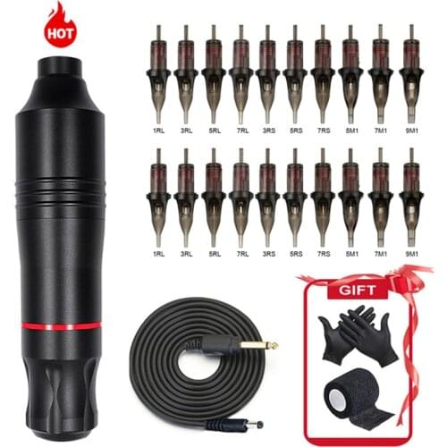 Professional Tattoo Machine Rotary Tattoo Pen Machine Set With Cartridges Needles Permanent Makeup Machine for Tattoo Supplies