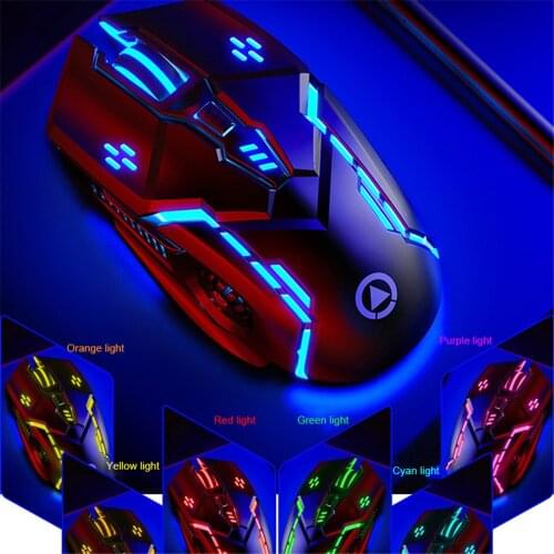 Wired Mute Mouse Gamer Mice Gaming Mouse 6Button Luminous USB Computer Mouse for Computer PC Laptop Gaming