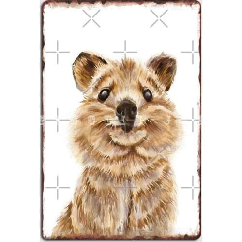 Quokka The Happiest Wildlife On Earth Metal Sign Club Home Party Design Wall Decor Tin Sign Poster