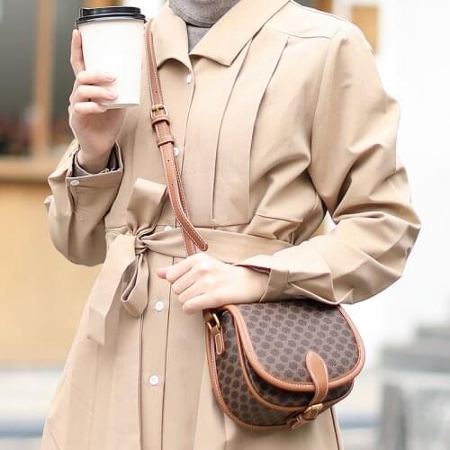 Newhotstacy Bag 03242021 Ladies retro old flower saddle bag single Shoulder Messenger Bag cross body bag