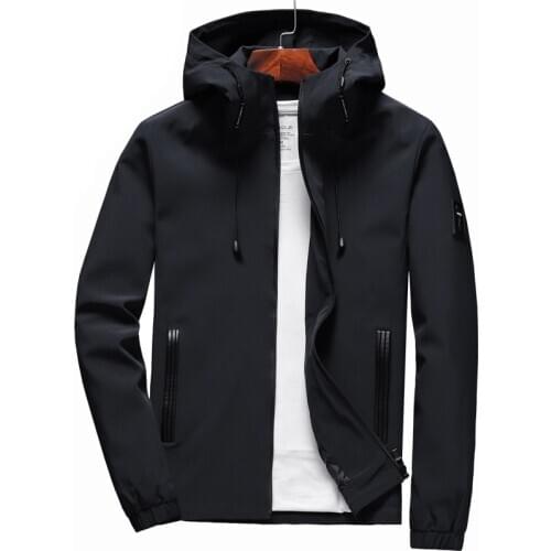 Outdoors Menswear 2020 Windbreakers Hooded Mens Jacket Spring Autumn Mens Jackets and Coats Fashion Casual Coat Male Streetwear