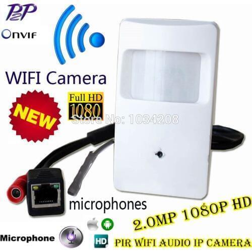 Video Surveillance Pir Style 2.0 MP Camera Ip Wifi Pin hole Lens H.264 Onvif 1080P Wireless Wifi Ip Network Camera Microphone