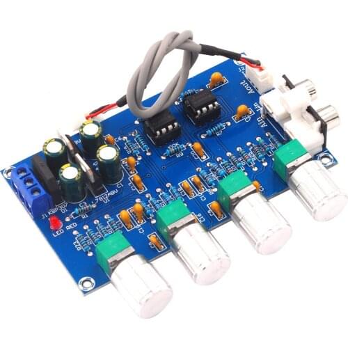 XH-M164 NE5532 Stereo Pre-amp Preamplifier Tone Board Audio 4 Channels Amplifier Module 4CH CH Control Circuit Telephone Preamp