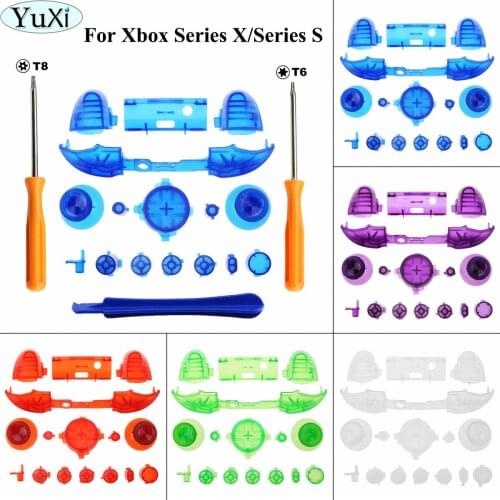 YuXi RB LB LT RT Bumpers Buttons for XBox Series X S Controller Trigger Button Middle Holder ABXY Buttons With Screwdriver Tool
