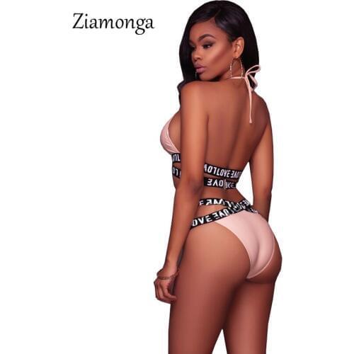 Ziamonga Women Rompers Jumpsuit Casual Summer Beach 2 Piece Playsuit Overalls Sexy Combinaison Femme Letter Printed Bodysuit