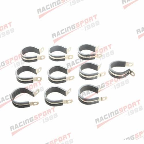 10PCS 1 1/4" 304 Stainless Steel Cushioned Hose Mounting Clamp Loop Strap Black